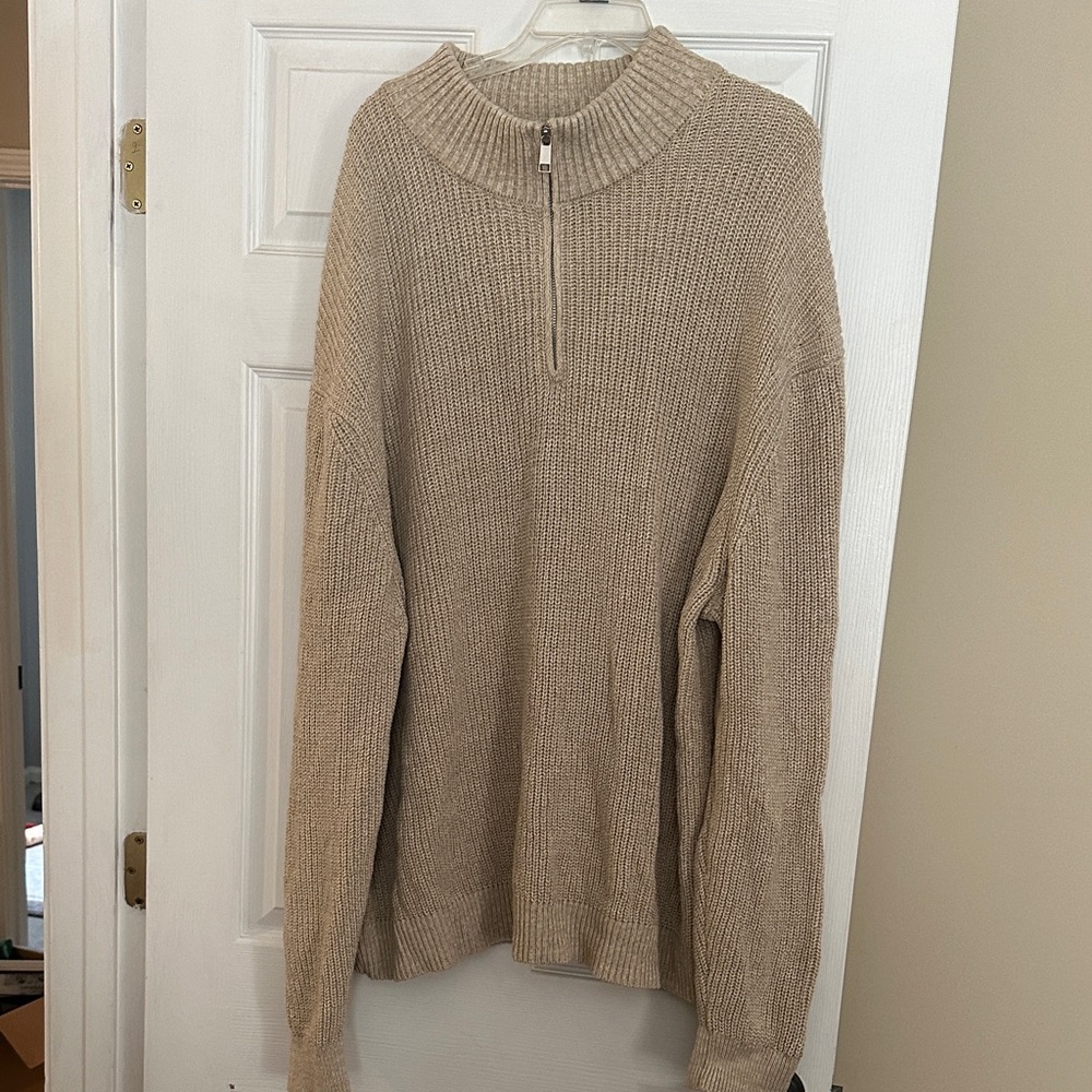 Old Navy Men's Quarter Zip Up Sweater - Beige